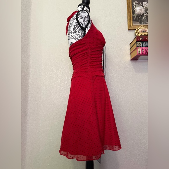 Love Tease Red Mini Dress with Polka Dots - Picture 2 of 4